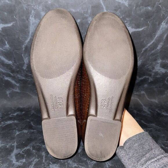 SAS Shoes Simplify Brown Croc Slip On Comfort Shoe Loafer Size 9.5M - Picture 7 of 8